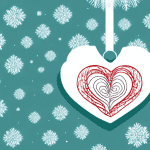 A christmas tree with a heart-shaped ornament