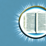 A bible with a magnifying glass hovering over it