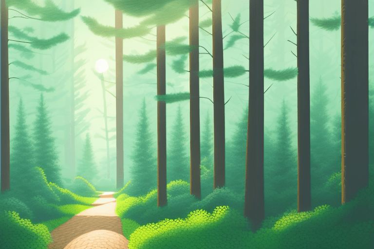 Un camino que serpentea por un bosque