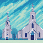 A church with a bright