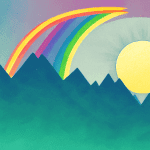 A sun rising over a mountain range