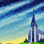 A church with a bright